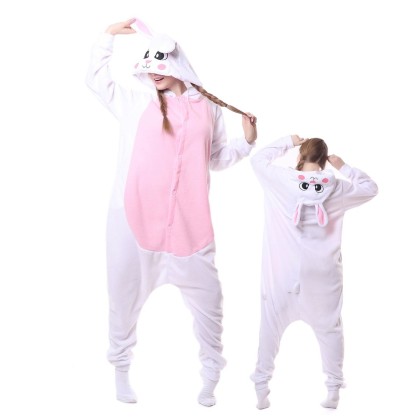 White Rabit Bunny Onesie Pajama Adults Animal Costumes