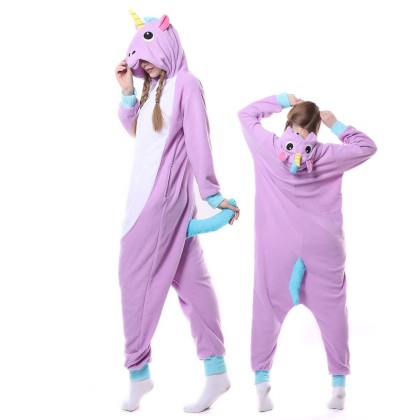Purple Unicorn Onesie Pajama Adults Animal Costumes