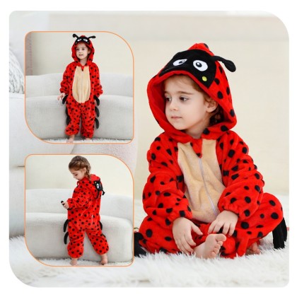 Red Ladybug Baby Onesie Jumpsuits For Infant Kigurumi Halloween Costumes