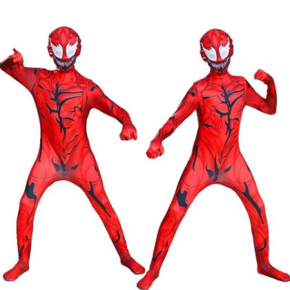 Venom 2 Let There Be Carnage Red Symbiote Jumpsuit For Kids Halloween Cosplay Costumes