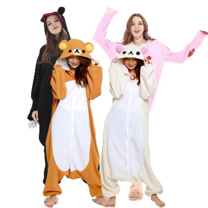 Rilakkuma Gloomy Bear Onesie Kigurumi For Adult Halloween Couples Costumes
