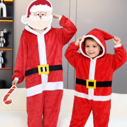 Santa Claus Family Matching Kigurumi Onesies For Halloween Christmas Costumes