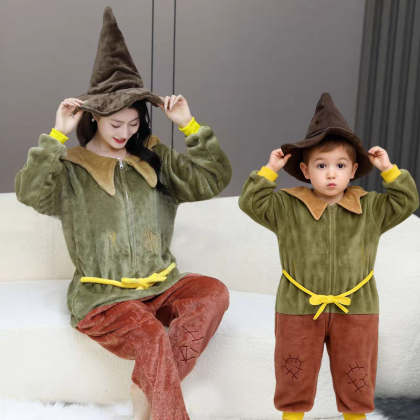 Scarecrow Family Matching Kigurumi Onesies For Halloween Costumes