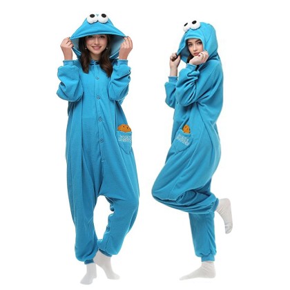 Sesame Street Cookie Monster Onesie Kigurumi For Adults Halloween Costumes