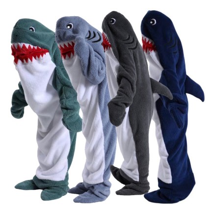 Funny Shark Wearable Blanket Sleeping Bag For Family Matching Halloween Costumes