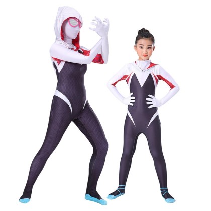 Spider-Gwen Matching Family Jumpsuit For Adults & Kids Halloween Costumes               
