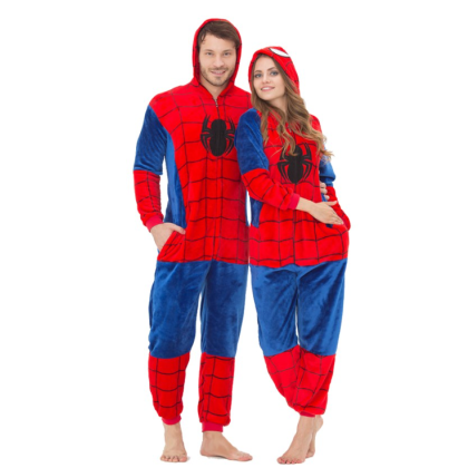 Spider Man Onesie Kigurumi Pajamas Couples Halloween Costumes For Women & Men