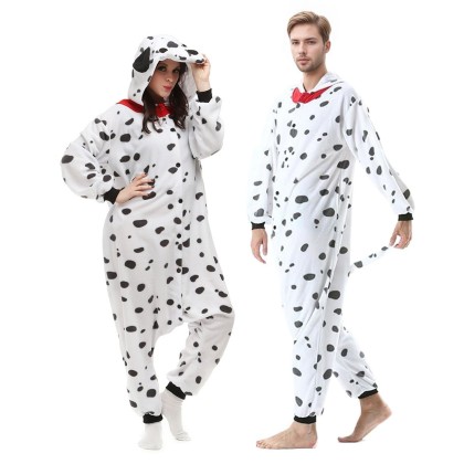 Spotted Dog Onesie Kigurumi Dalmatian Pajamas For Halloween Couples Costumes