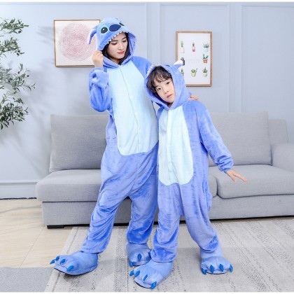 Stitch Kigurumi Family Onesies For Adults & Kids Halloween Costumes