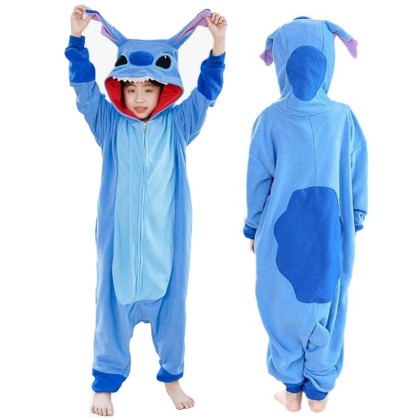 Stitch Onesies Kigurumi Pajamas For Halloween Kids Costumes Zip Up
