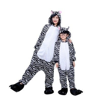 Striped Horse Zebra Onesie Matching Family Kigurumi For Halloween Costumes