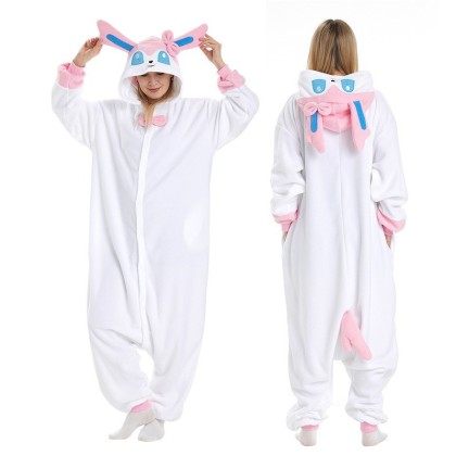 Sylveon Pokemon Kigurumi Onesie For Halloween Parent-Child Family Costume