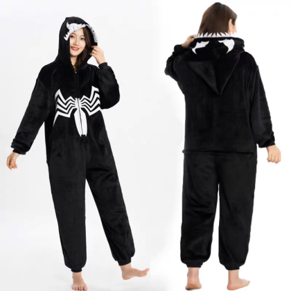 White Spider Onesie Pajama Kugurimi Halloween Cosplay  Potter Costume For Adults