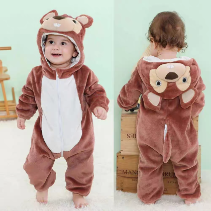 Smart Mouse Baby Rompers Winter Kigurumi  Costume For Girls & Boys Toddler