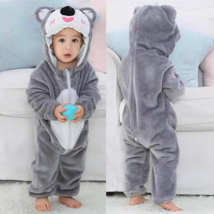 Lovely Grey Koala Infant Baby Halloween Onesie Kigurumi Romper Animal Costume