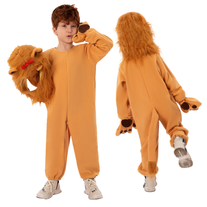 The Wizard of OZ Lion Cosaplay Onesie Kugurumi Pajama Halloween Party Coustume For Kids