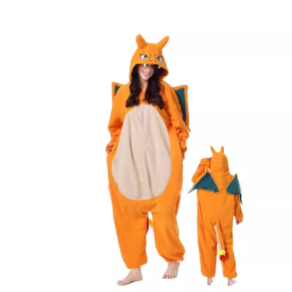 Pokemon Charizard Kigurumi Onesie Cartoon Dragon Pajama Halloween Costume For Adult