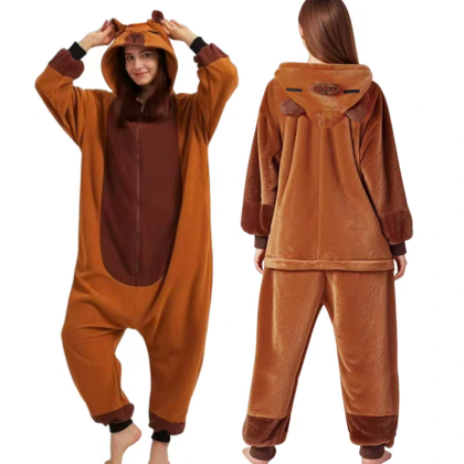 New Coffee Capybara Onesie Pajama Kigurumi For Adult Halloween