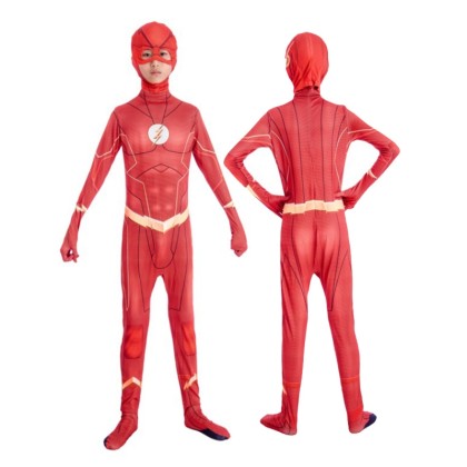 The Flash Barry Allen Bodysuit For Kids Halloween Cosplay Costumes 