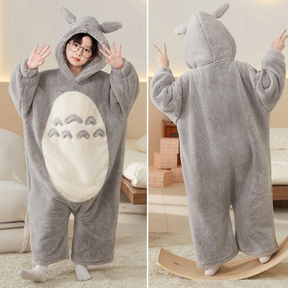 Cute Totoro Onesie Kigurumi Coral Fleece Pajamas For Kids Halloween Costumes