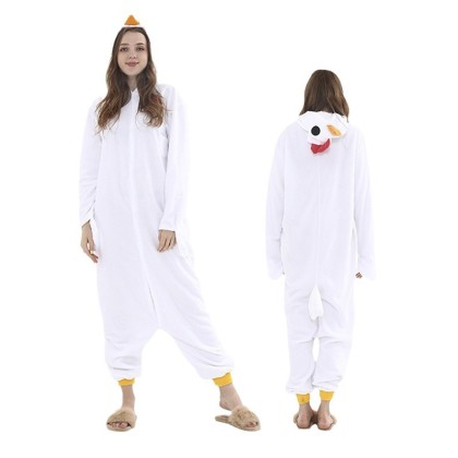 Cartoon Anima White Rooster Pajama Onesie Kigurumi Costume For Adult