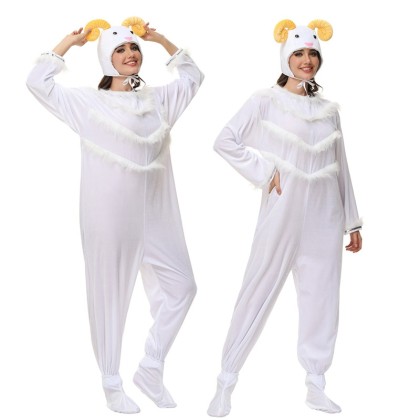 Whtie Sheep Onesies Kigurumi For Halloween Adults Animal Costumes