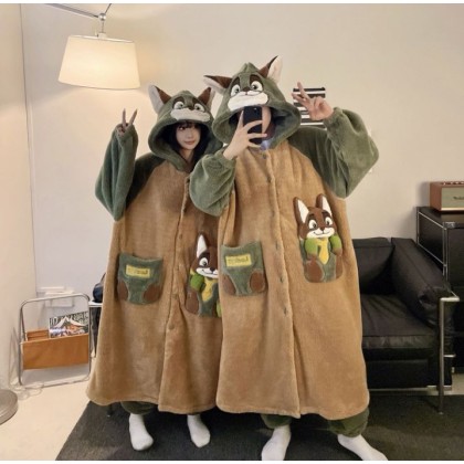 Zootopia Fox Nick Robes Hooded Loungewear Set For Couple Matching Halloween Costumes