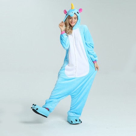 Unisex Kigurumi Blue Pegasus Onesies Animal Pajamas For Adults