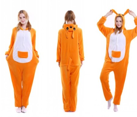 Kigurumi Yellow Kangaroo Onesies Animal Pajamas For Adults