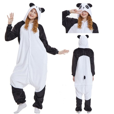 Lovely Panda Onesie Kigurumi Flannel Animal Pajamas