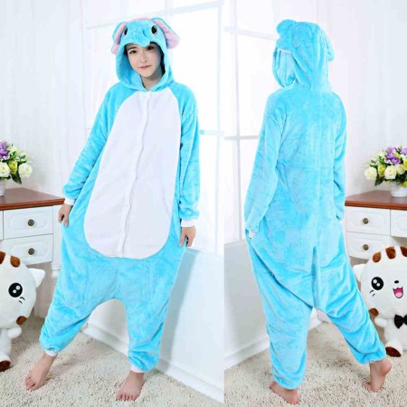 Elephant Kigurumi Onesie Flannel Animal Pajamas