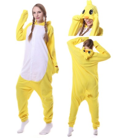 Yellow Chicken Onesie Halloween Costume for Adult