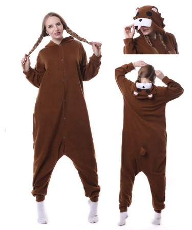 Brown Bear Onesie Pajama Adults Animal Costumes
