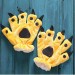 Yellow Kigurumi Unisex Onesies Animal Paw Flannel Gloves